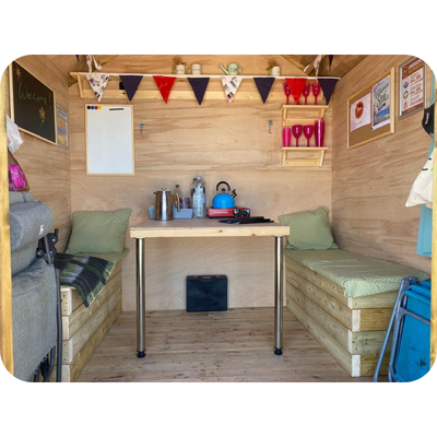 beach hut inside